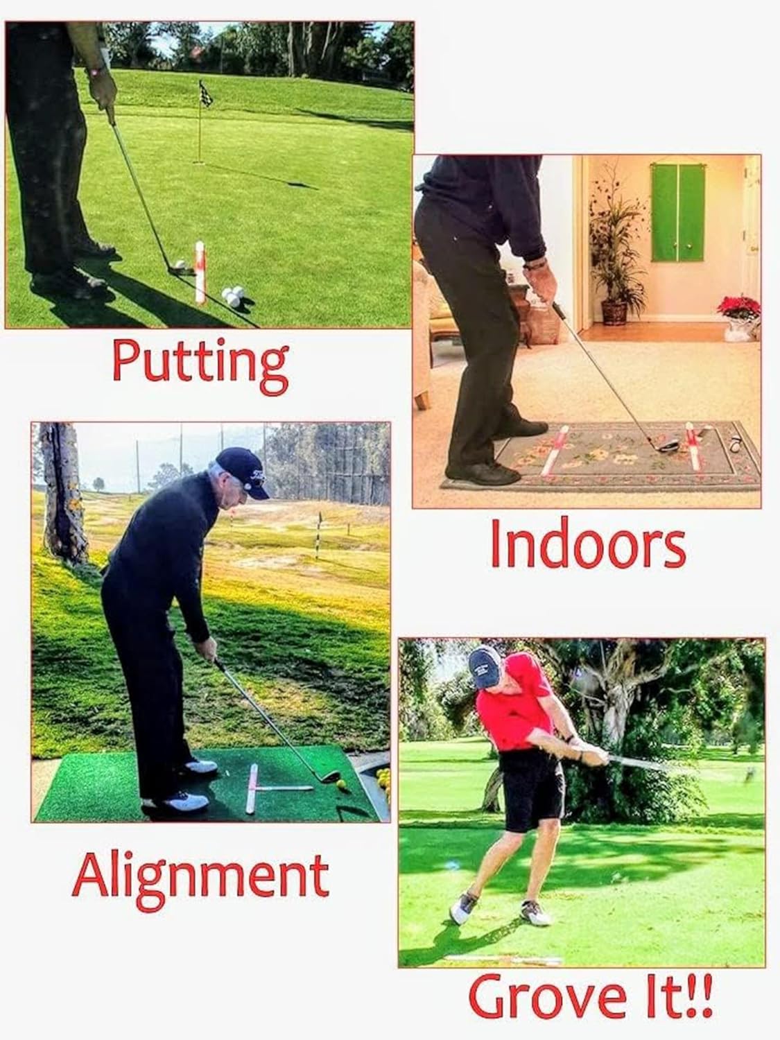InsideMove Golf Training Aid - Swing Trainer and Putting Aid - Improves Swing Plane, Impact, and Alignment - Hit The Perfect Draw - Easy to Transport and Store in Golf Bag - Golf Stocking Stuffers